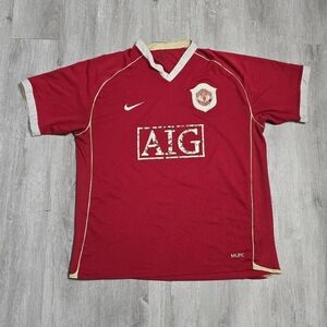 Vintage Y2K Nike Manchester United Wayne Rooney Home Soccer Jersey 2006 2007